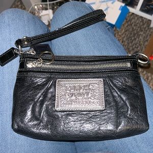 Coach poppy black wristlet